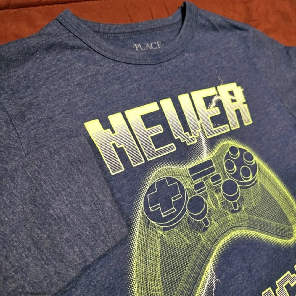 The Childrens Place Boys Never Pause Gamer Long Sleeve Shirt‎ Blue Size Medium